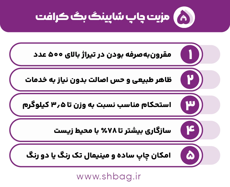 مزایا چاپ شاپینگ بگ کرافت - شبکه چاپ بگ